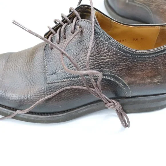 MAGNANNI FLEX Leather Brown Pebbled Leather Oxford Size‎ 9.5 M Spain LONG Laces